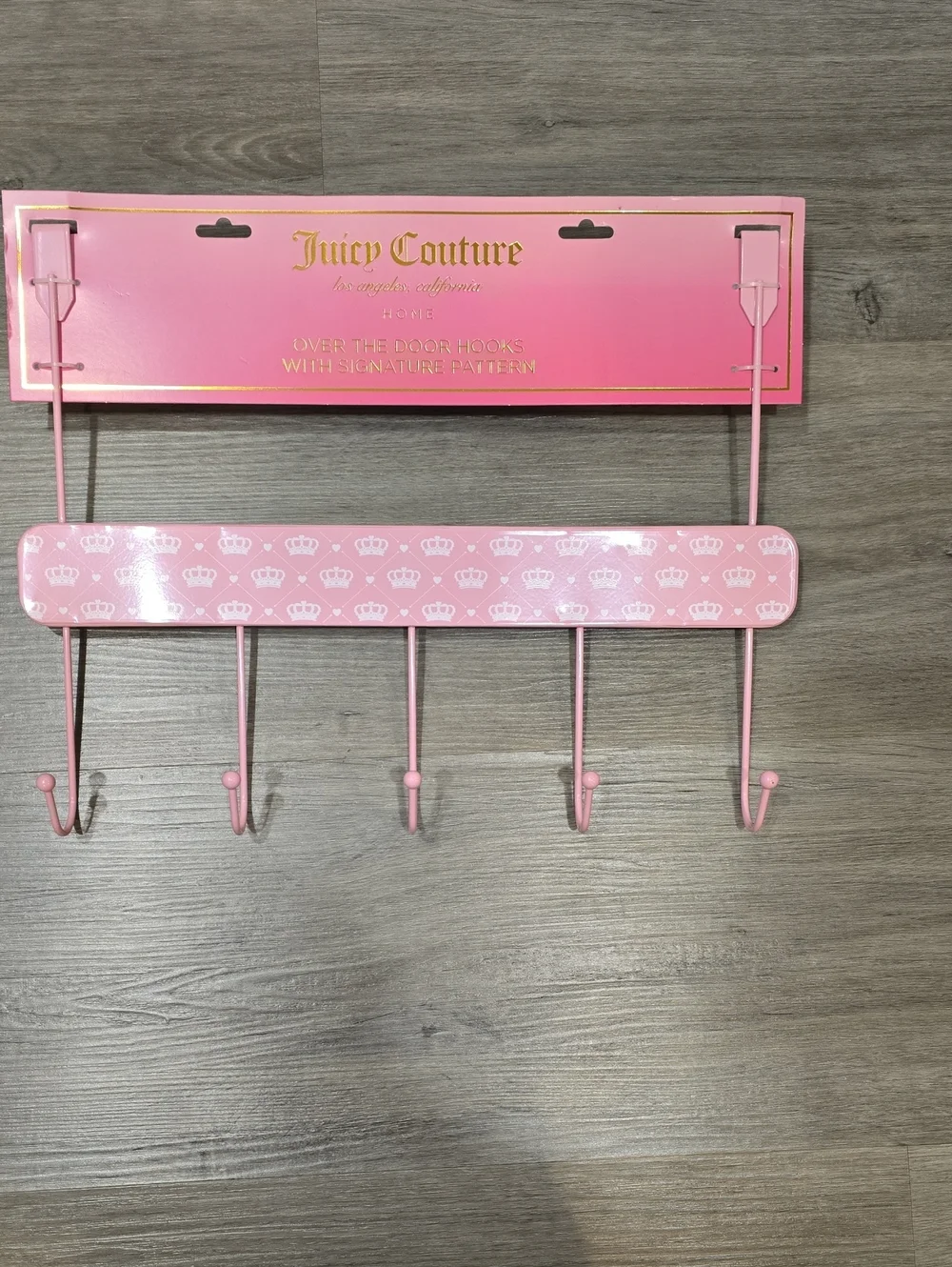 Juicy Couture Home Signature Crown Pattern Over-Door Hooks